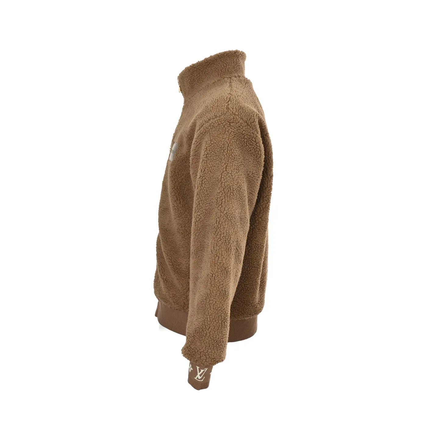 Louis Vuitton/Louis Vuitton 24Fw leather sherpa stand collar jacket